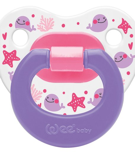 Пустышка WeeBaby с рисунком силикон, 0-6 месяцев