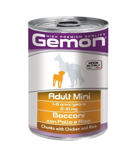 Влажный корм Gemon Mini мелких пород, курица/рис, 415 г