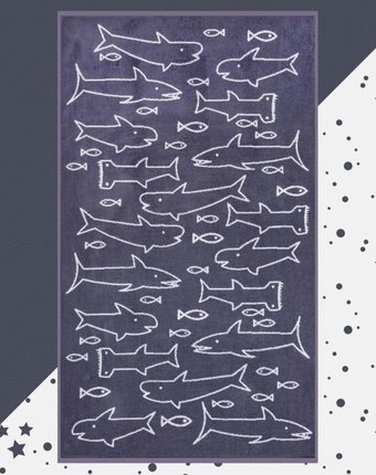 Миниатюра фотографии Этель полотенце махровое акулы 130х70