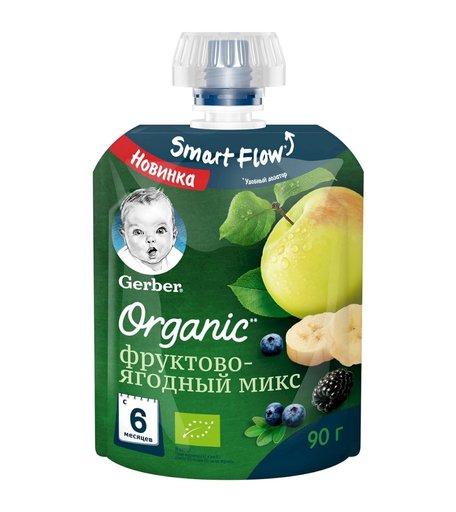 Пюре Gerber фруктово-ягодный микс, 125 г, с 6 месяцев