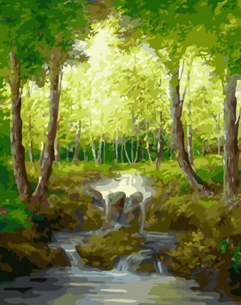 Paintboy Картина по номерам Лесной ручей 40х50 см