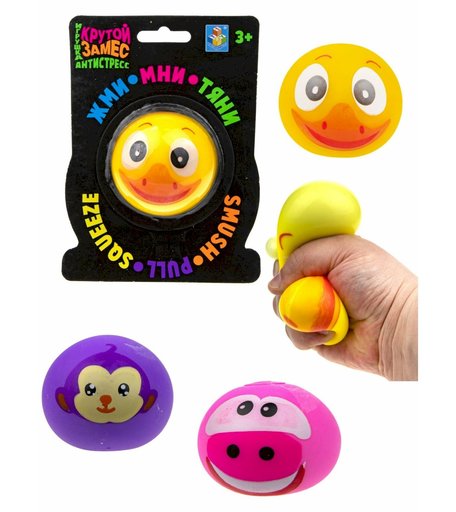 Шар-антистресс 1Toy Крутой Замес Рожицы , 6 см