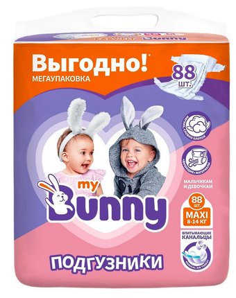 Миниатюра фотографии Подгузники my bunny maxi (8-14 кг) шт.