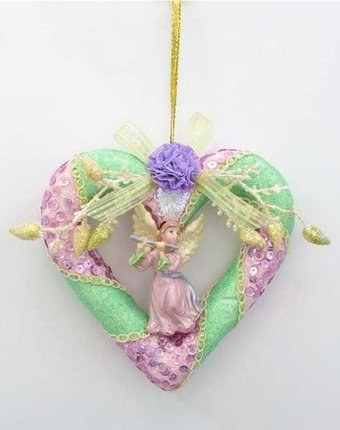 Миниатюра фотографии Елочное украшение winter wings сердце 13 см