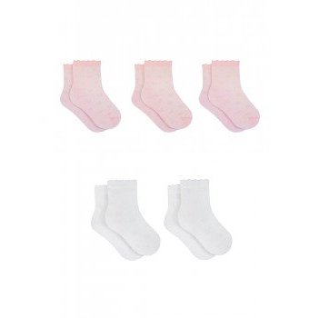 Носки детские, 5 пар, розовый, белый