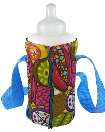 Миниатюра фотографии Чехол-держатель для детских бутылочек и банок с широким горлом "сочные фрукты"