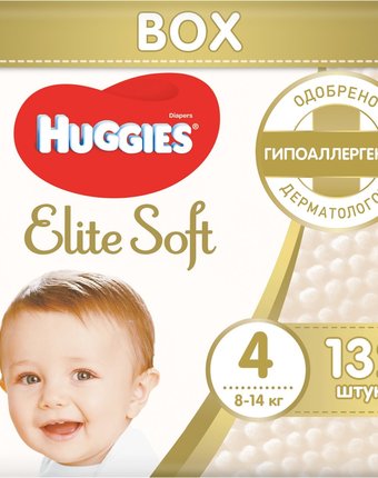 Миниатюра фотографии Подгузники huggies elite soft (8-14 кг) шт.