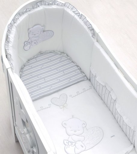 Постельное белье Italbaby Комплект из 5 предметов для кроватки Love Oval