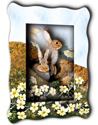 Миниатюра фотографии Хобби и творчество vizzle объемная картина зайцы весной