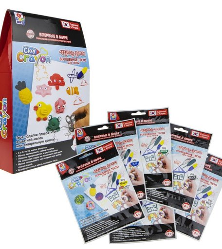 1 Toy Набор Clay Crayon тесто-мелков 6 цветов по 30 г