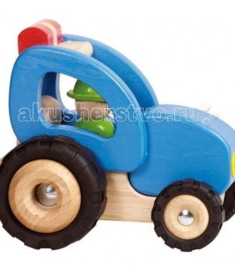 Миниатюра фотографии Деревянная игрушка goki машинка трактор