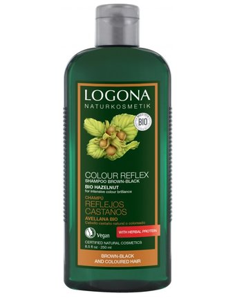 Миниатюра фотографии Logona color reflex шампунь для темных волос с лесным орехом 250 мл