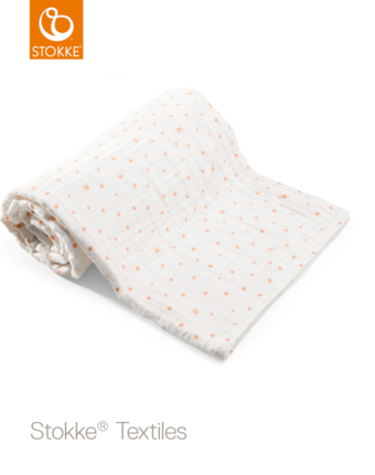 Миниатюра фотографии Муслиновое одеяло stokke coral bee ocs, 100x100 см