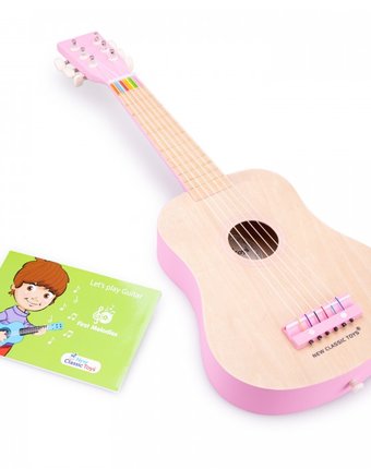 Миниатюра фотографии Деревянная игрушка new cassic toys гитара 10301/10302