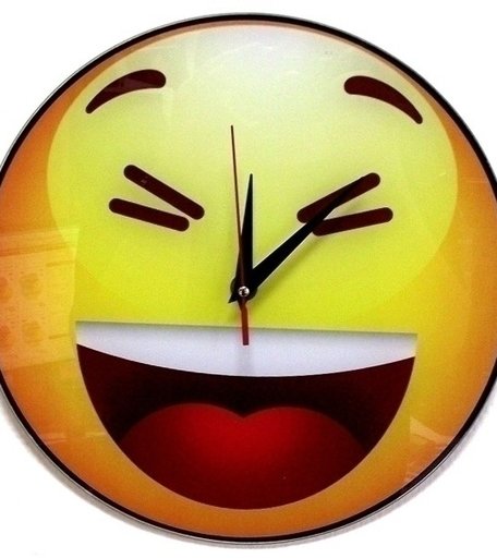 Часы Эврика подарки и удивительные вещи стеклянные Смайл №4