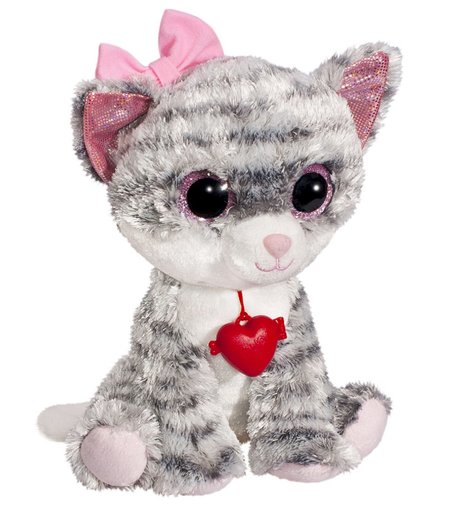 Мягкая игрушка Fancy Глазастик Кошечка 24 см цвет: серый