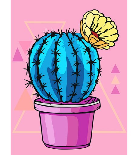 Набор для раскрашивания по номерам ФРЕЯ Цветущий кактус