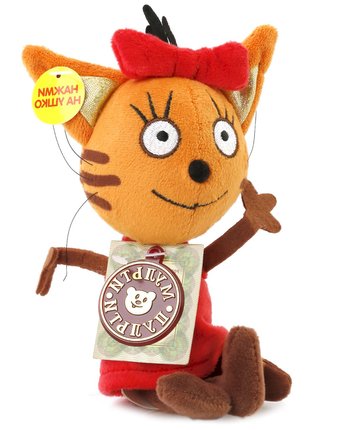 Интерактивная мягкая игрушка Мульти-Пульти Три кота Карамелька 13 см цвет: оранжевый/красный