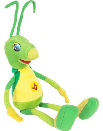 Миниатюра фотографии Интерактивная мягкая игрушка мульти-пульти кузнечик кузя 28 см цвет: зеленый
