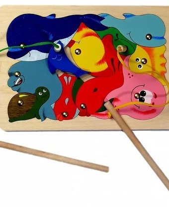 Магнитная деревянная игра-пазл Крона Рыбалка