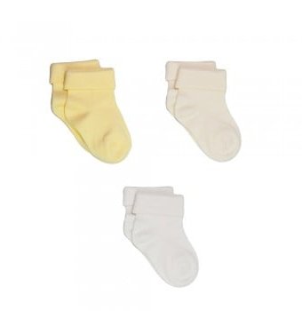Носки детские, 3 пары, желтый, белый, кремовый