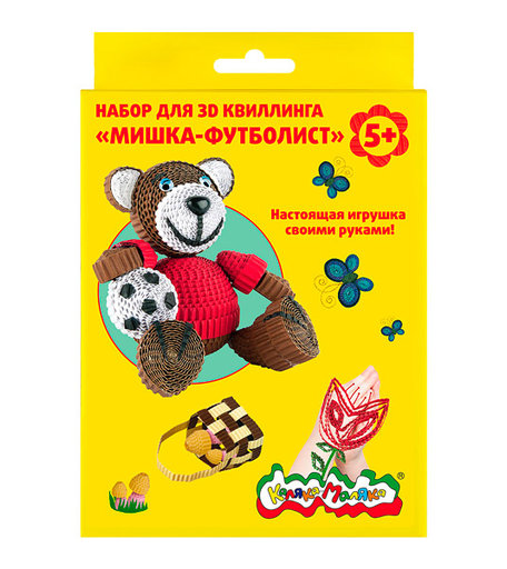 Набор для творчества Каляка-Маляка квиллинг Мишка-футболист