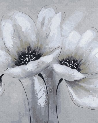 Миниатюра фотографии Molly картина по номерам белые цветы 30х30 см