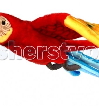 Миниатюра фотографии Мягкая игрушка hansa попугай ара красный летящий 76 см