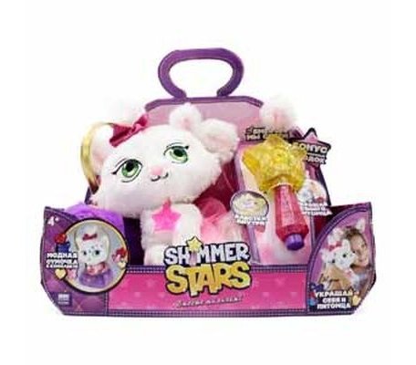 Мягкая игрушка Shimmer Stars Плюшевый котенок с сумочкой 20 см