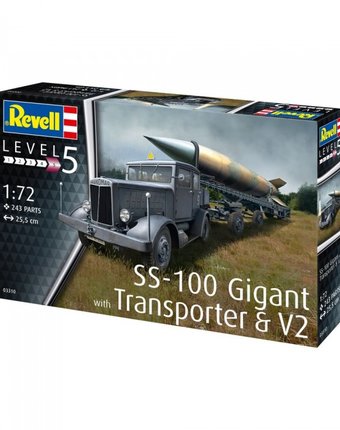 Миниатюра фотографии Revell сборная модель военная техника ss-100 gigant + transporter + v2