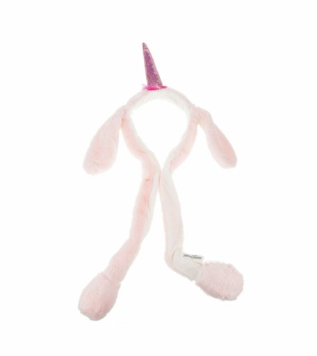Детский ободок 1Toy Хлоп-Ушки Единорог розовый, с поднимающимися ушками