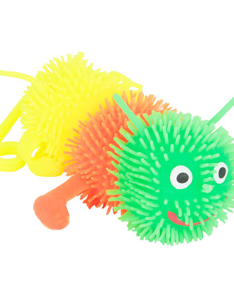 Миниатюра фотографии Антистресс игрушка игруша гусеница зеленая-оранжевая-желтая