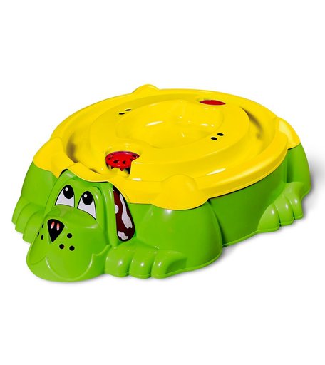 Песочница Palplay Собачка с крышкой 432, цвет зеленый, желтый