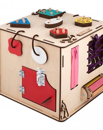 Миниатюра фотографии Деревянная игрушка kett-up бизи-куб развивайка