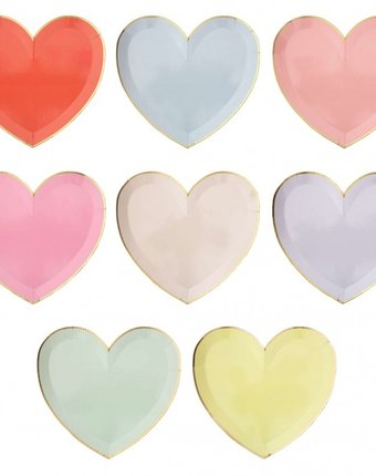 MeriMeri Тарелки пастельные в форме сердца Палитра