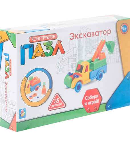 Пазл 1Toy Экскаватор 35 деталей
