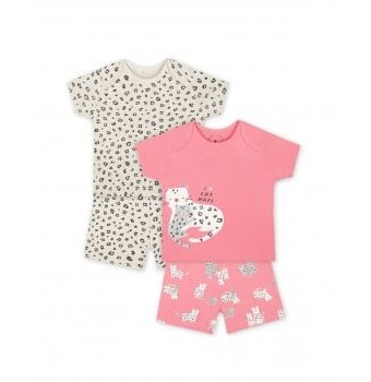 Пижамы "Леопарды", 2 шт., серый, розовый