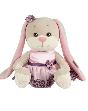 Мягкая игрушка Jack&Lin Зайка в Вечернем Розовом Платье 25 см