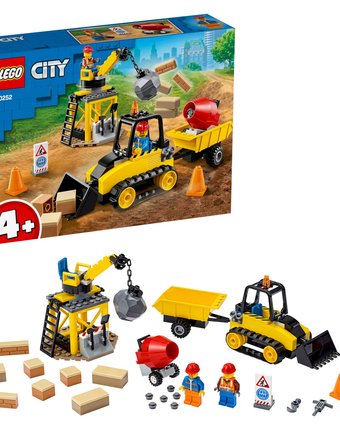 Миниатюра фотографии Конструктор lego city 60252 строительный бульдозер