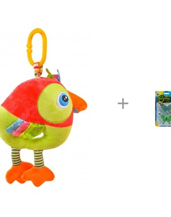 Подвесная игрушка Forest kids Попугай Музыкальная и Мелкие пакости Лизуны Бабочка 8,5 см