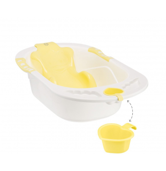 Ванночка с горкой Bath Comfort Happy Baby Yellow, белый, желтый
