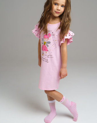 Миниатюра фотографии Ночная сорочка с коротким рукавом для девочки