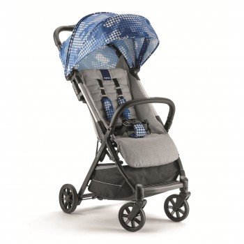 Прогулочная коляска Inglesina Quid2 с накидкой на ножки, Sparkling Blue, темно-синий/белый