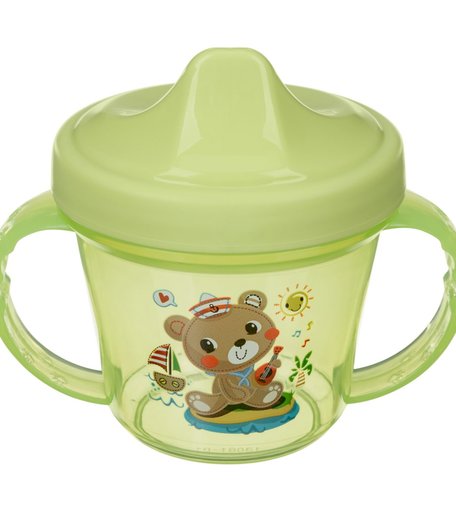 Поильник Пластишка с ручками и декором, для новорожденных