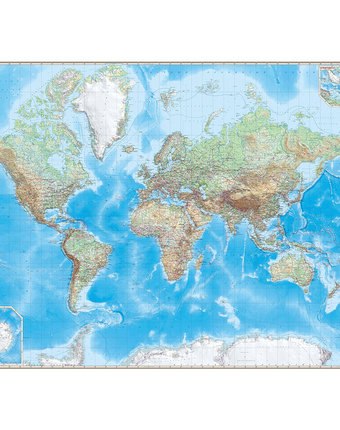 Настенная ламинированная карта Ди Эм Би Мир. Обзорная. 1:15М