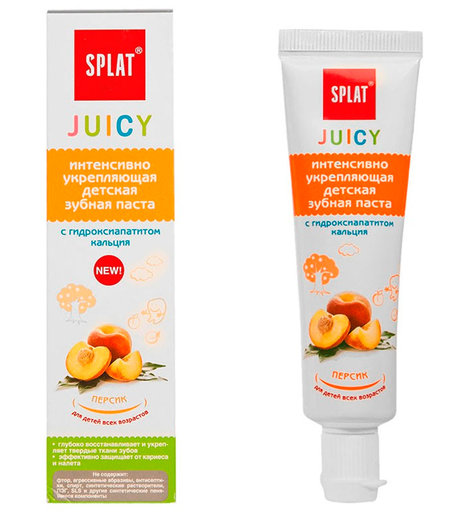 Зубная паста Splat Juicy персик, с рождения, 35 мл