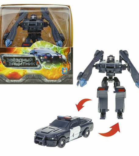 Трансформер 1Toy собирается в полицейский автомобиль