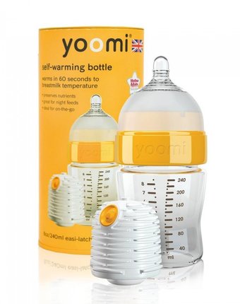 Бутылочка Yoomi с подогревателем средний поток 240 мл