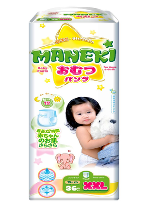 Трусики-подгузники Maneki детские одноразовые, р. 5, 15+ кг, 36 шт