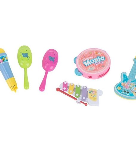 Набор музыкальных инструментов S+S Toys Бубен, гитара, ксилофон, микрофон, маракасы